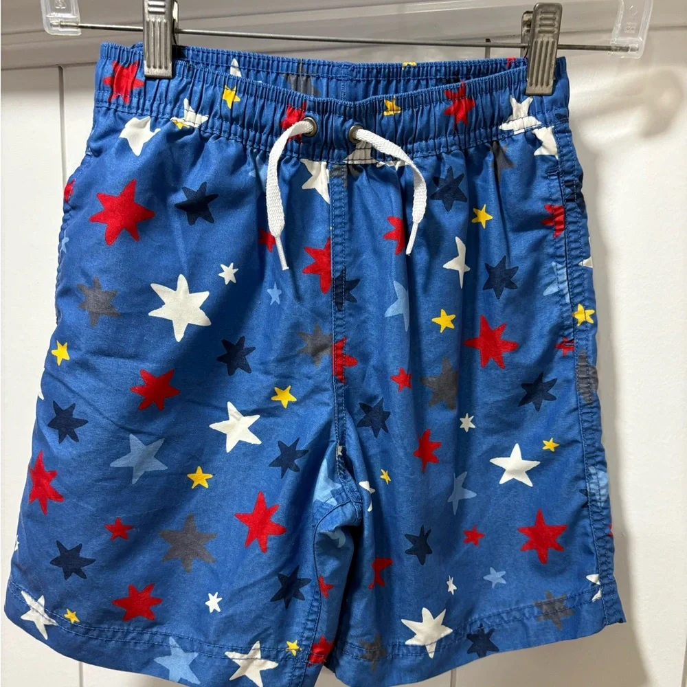 Hanna Andersson Swim Trunks Boys Size 8  Stars blue EUC